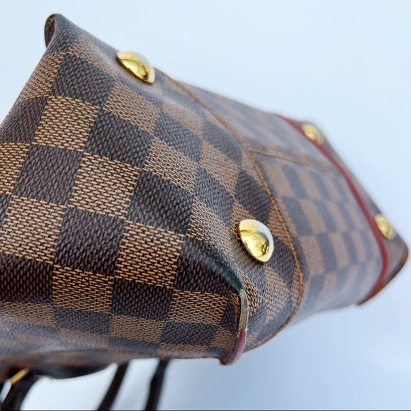 Louis Vuitton Kaisa Tote Satchel PM N51554 Damier Ebene Cerise Red Brown - Picture 10 of 13